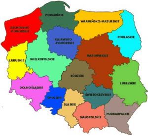 mapa polski województwa