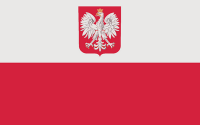 Flaga polski biało-czerwone z orłem